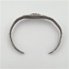 Vintage Fred Harvey Era 925 Sterling Silver Green Turquoise Arrow Cuff Bracelet